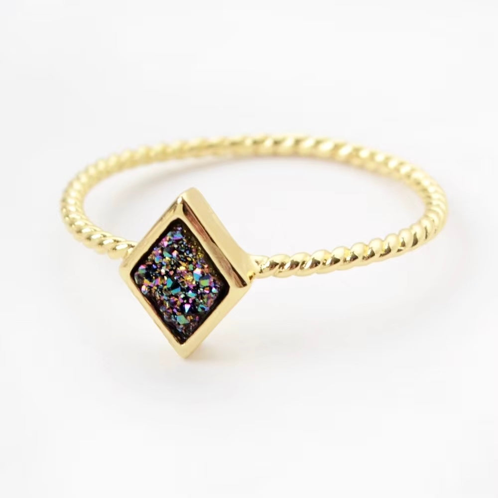 Druzy Stacking Ring - Diamond