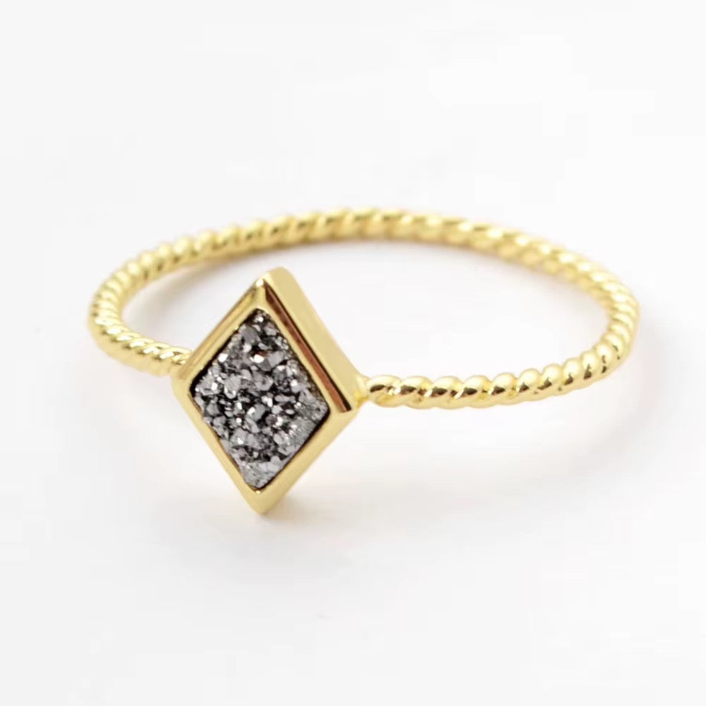 Druzy Stacking Ring - Diamond