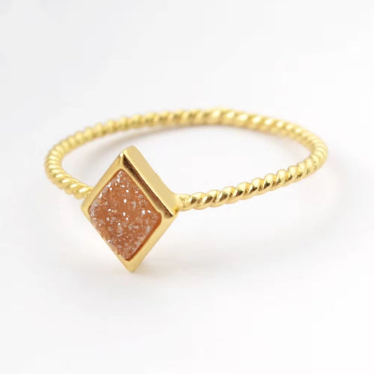 Druzy Stacking Ring - Diamond