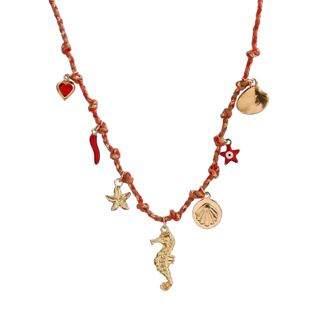 Beach Beauty Knotted Charm Necklace