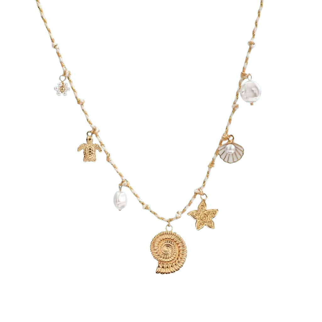 Beach Beauty Knotted Charm Necklace
