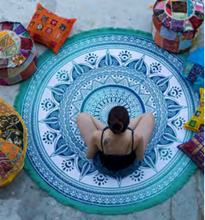 Teal Shiva Mandala Tapestry (Roundie) - Love & Light Jewels