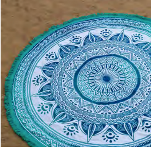 Teal Shiva Mandala Tapestry (Roundie) - Love & Light Jewels