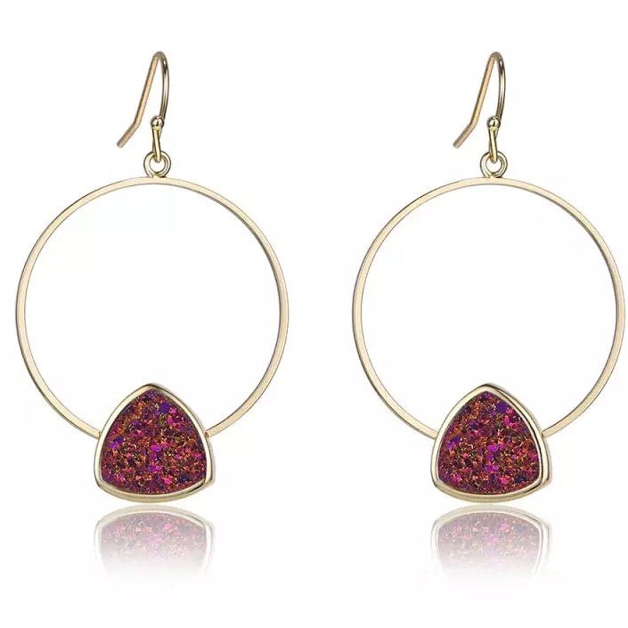 Triangle Druzy Hoops - Love & Light Jewels