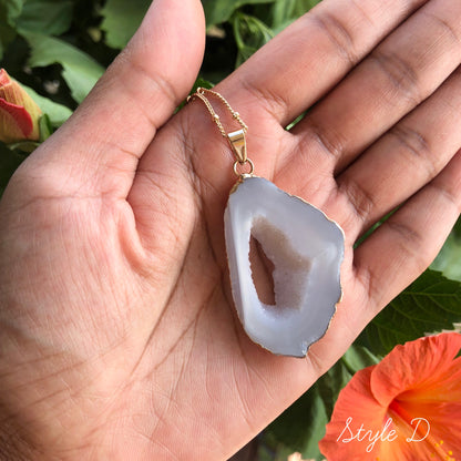 Brazilian Agate Slice Necklace - Love & Light Jewels