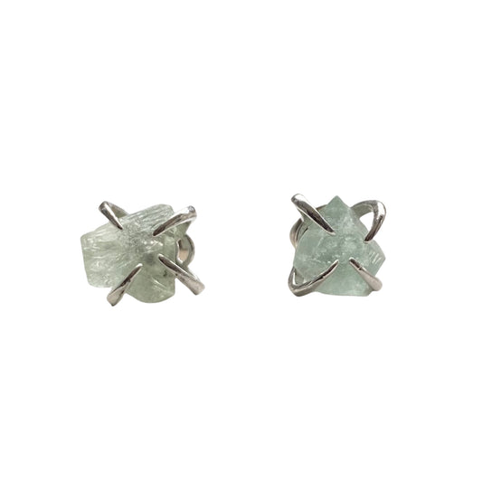 Raw Nugget Claw Studs - Silver