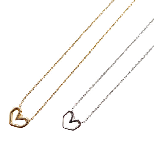 Geo Heart Dainty Necklace