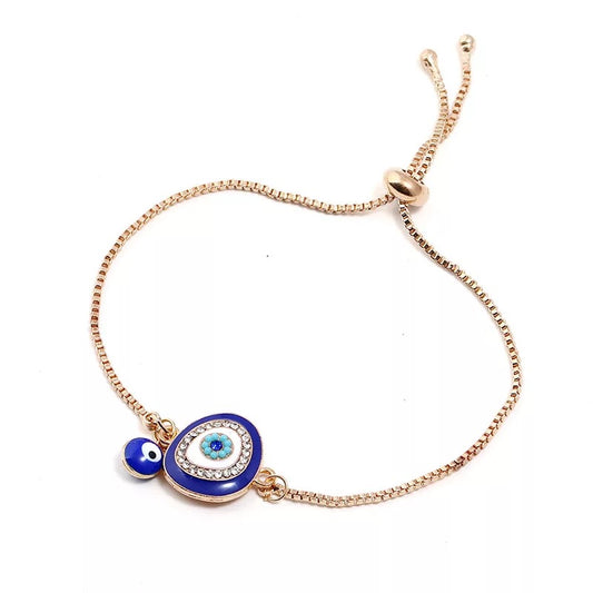 Two is Better Than One Evil Eye Adjustable Bracelet