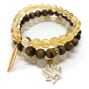 Divine Goddess Solar Plexus Chakra Bracelet Stack - Love & Light Jewels