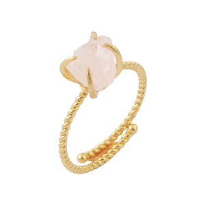 Raw Nugget Claw Ring - Gold