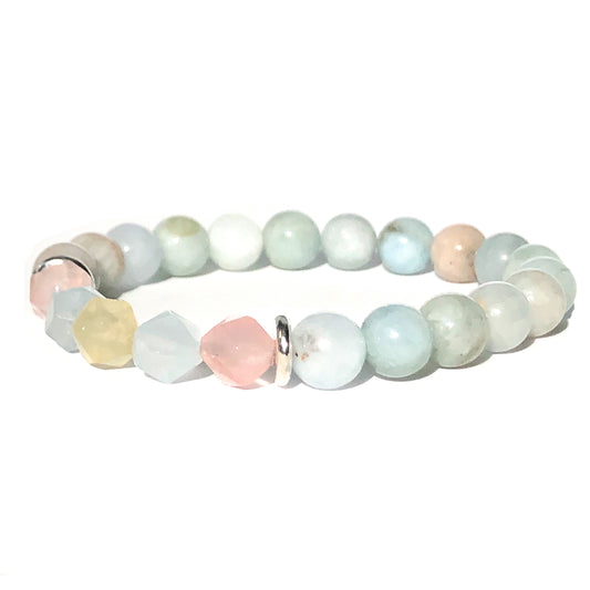 Geo Hex Beaded Bracelet - Morganite - Love & Light Jewels