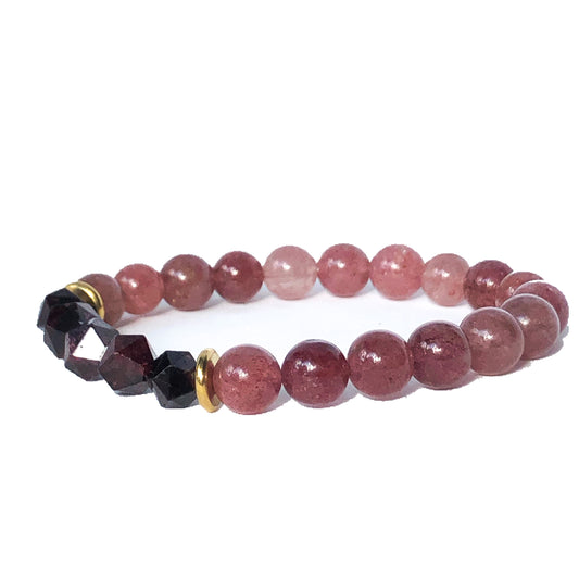 Geo Hex Beaded Bracelet - Garnet - Love & Light Jewels