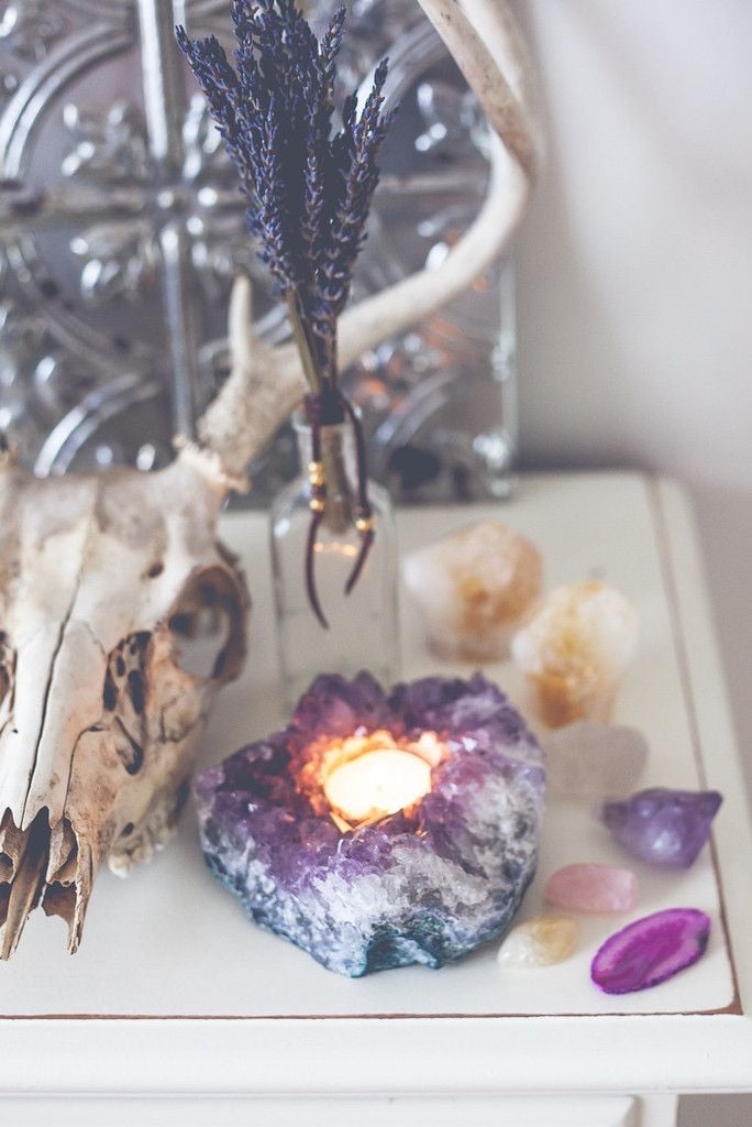 Amethyst Cluster Candle Holder - Love & Light Jewels