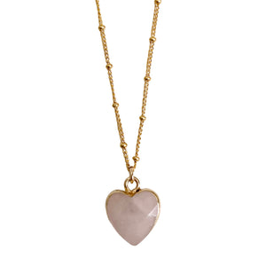 Delicate Rose Quartz Heart Necklace