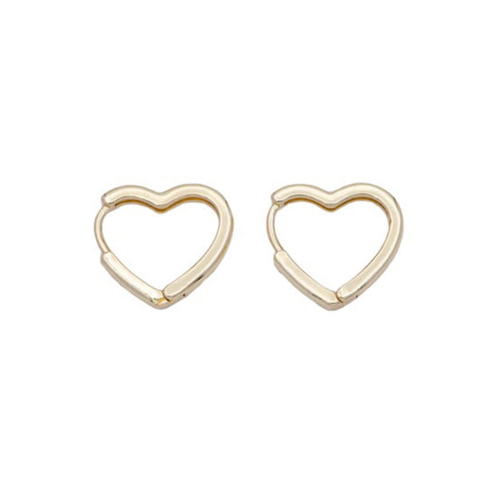 Two Hearts Huggie Hoops