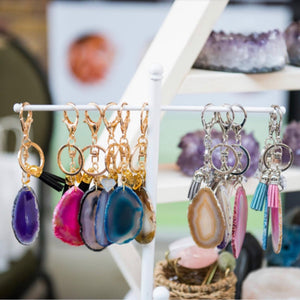 Agate Slice Keychain - Love & Light Jewels