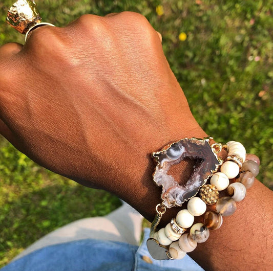 Agate Geode Adjustable Bracelet - Love & Light Jewels