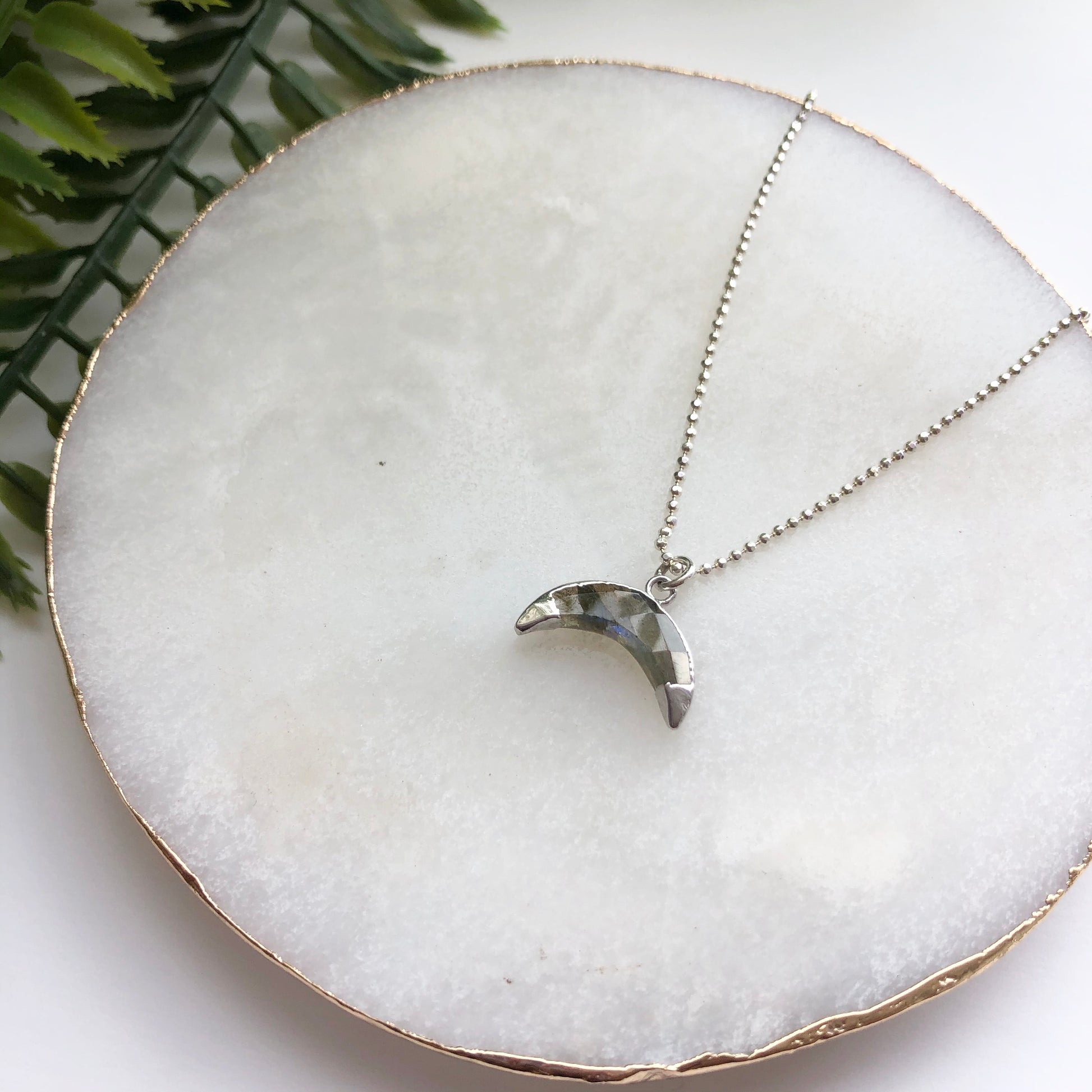Sterling Silver Double Dipped Horn Necklace - Love & Light Jewels