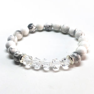 Geo Hex Beaded Bracelet - Clear Quartz - Love & Light Jewels