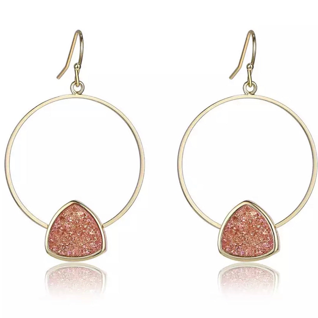 Triangle Druzy Hoops - Love & Light Jewels