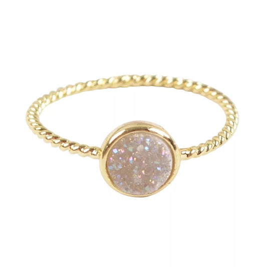 Round Druzy Stacking Ring - Love & Light Jewels