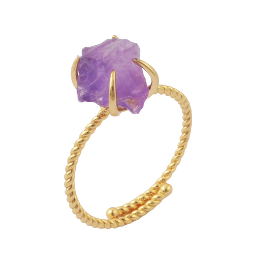 Raw Nugget Claw Ring - Gold