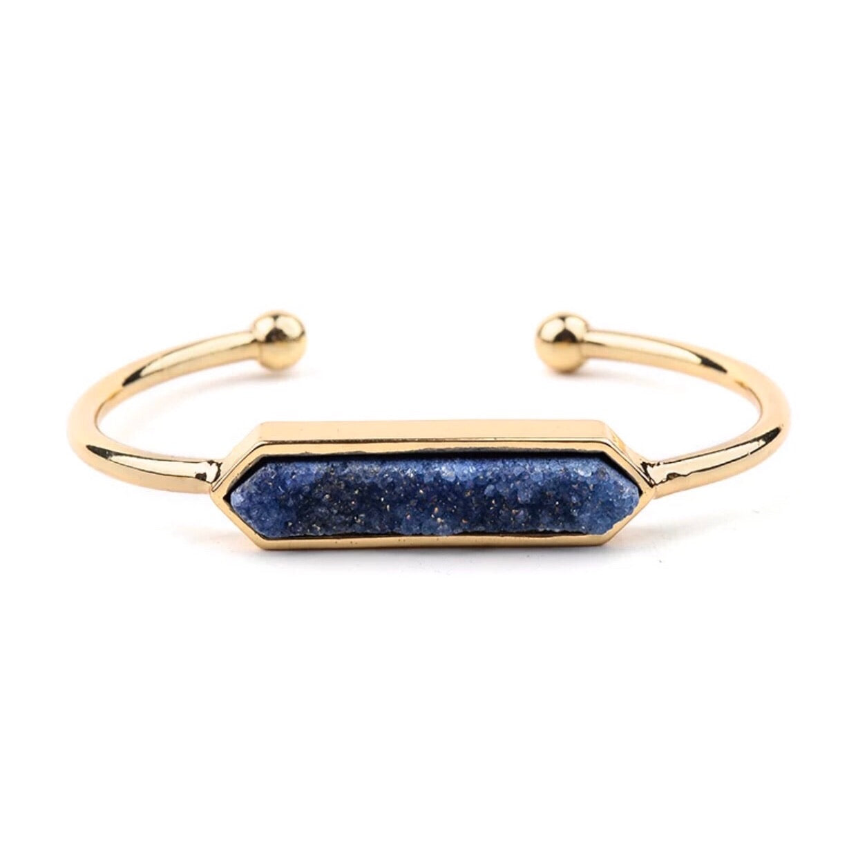 Druzy Pave Bar Bangle - Love & Light Jewels