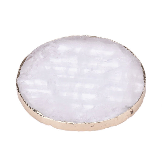 Natural Quartz Drink Coaster - Love & Light Jewels