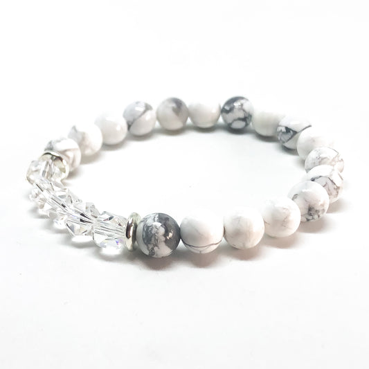 Geo Hex Beaded Bracelet - Clear Quartz - Love & Light Jewels