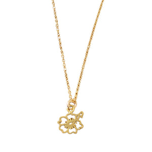 14K Gold Filled Hibiscus Flower Necklace