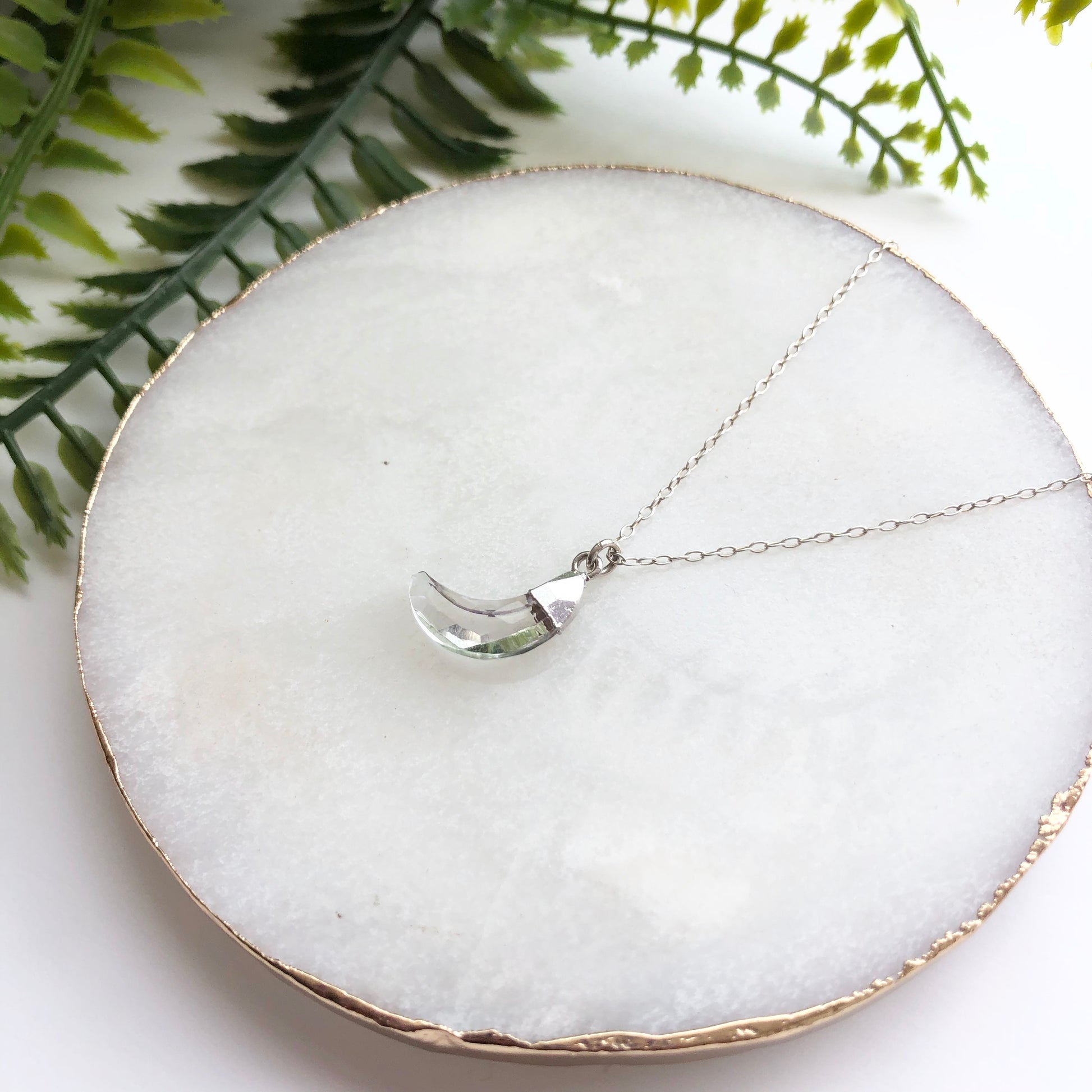 Sterling Silver Crescent Moon Necklace - Love & Light Jewels