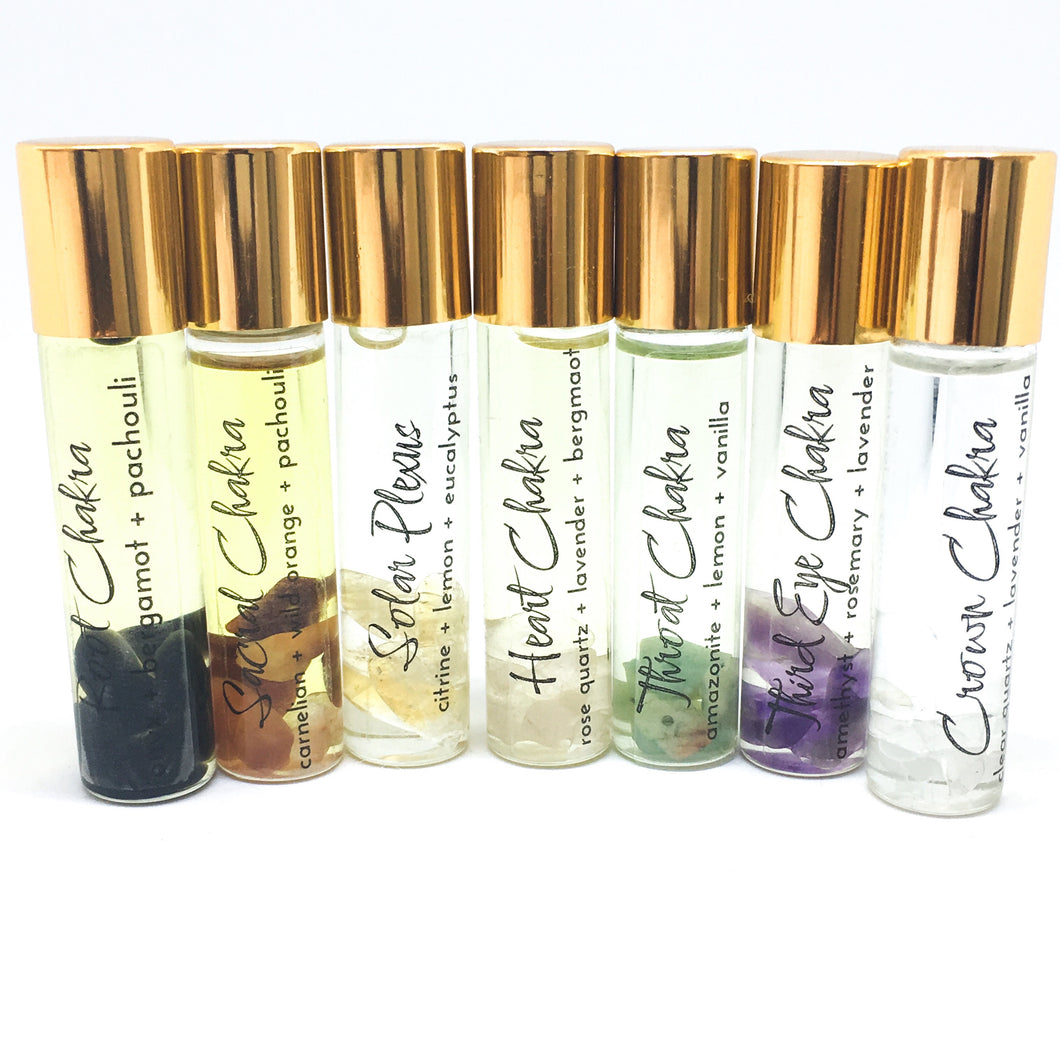 Crystal Infused 7 Chakra Oil Set - Love & Light Jewels
