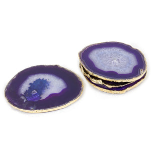 Purple Agate Drink Coasters - Love & Light Jewels