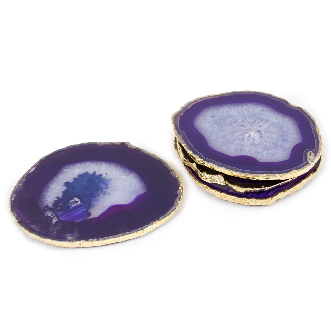 Purple Agate Drink Coasters - Love & Light Jewels