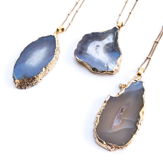 Brazilian Agate Slice Necklace - Love & Light Jewels