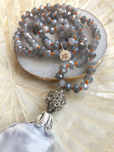 Grey Sari Tassel Necklace - Love & Light Jewels