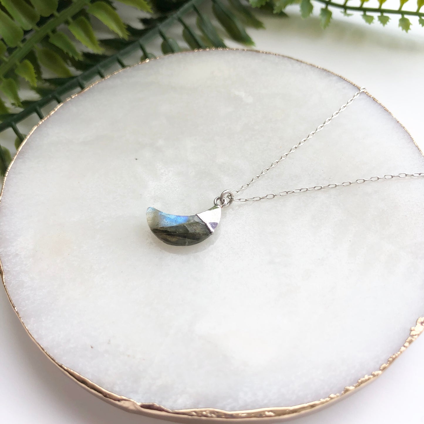 Sterling Silver Crescent Moon Necklace - Love & Light Jewels