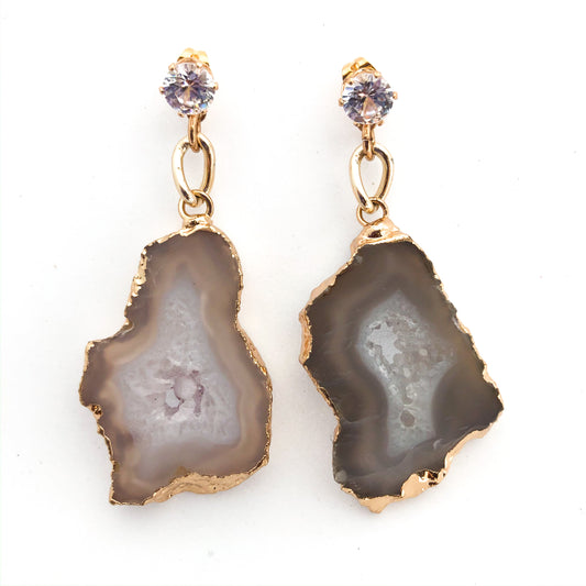 Agate Slice Cocktail Earrings - Love & Light Jewels