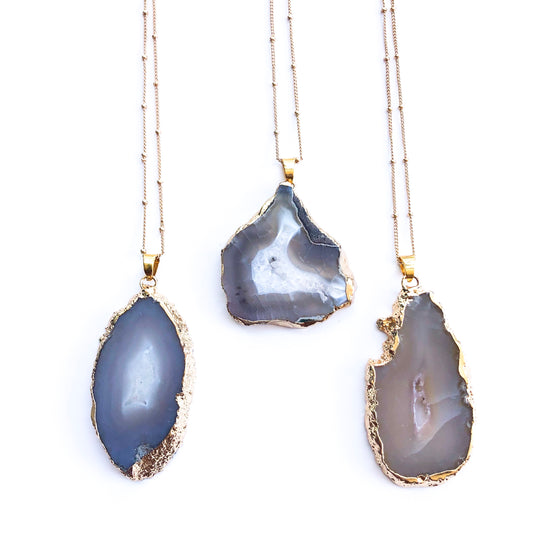 Brazilian Agate Slice Necklace - Love & Light Jewels