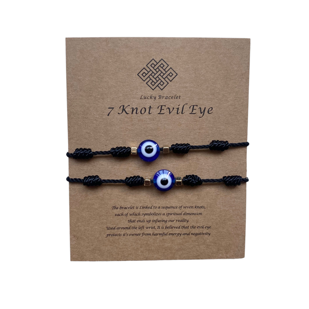 Double Up Evil Eye Protection Bracelet Set