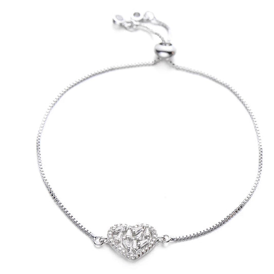 Crystal Heart Adjustable Bracelet - Love & Light Jewels