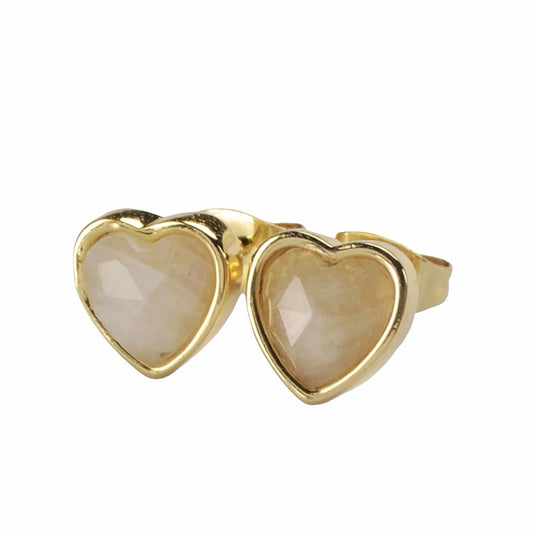 Gemstone Heart Studs